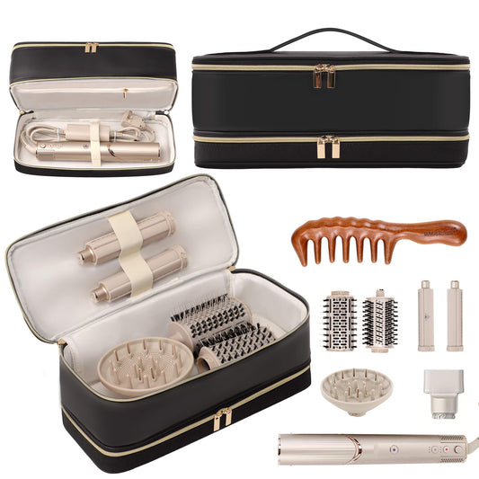 BAGCRAZY Travel Carrying Case for Dyson, Shark FlexStyle & Revlon Hair Dryers – Double-Layer Organizer
