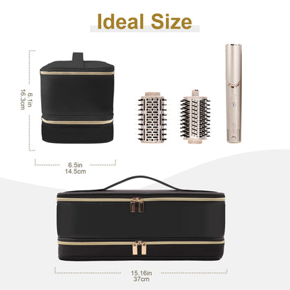 BAGCRAZY Travel Carrying Case for Dyson, Shark FlexStyle & Revlon Hair Dryers – Double-Layer Organizer