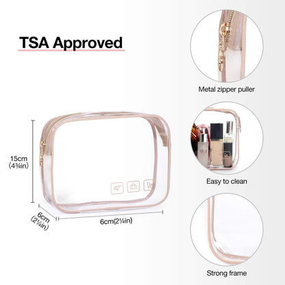 BAGSMART Toiletry Bag Hanging Organizer – TSA-Approved Transparent Cosmetic Bag (Medium Pink)