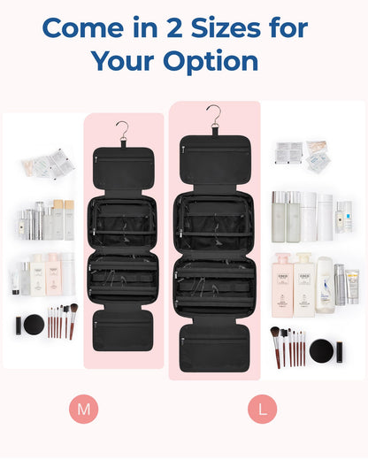 BAGSMART Travel Toiletry Bag with Jewelry Organizer | Hanging Cosmetic Bag