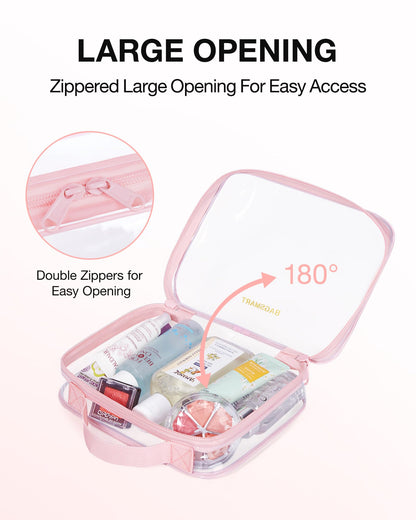 BAGSMART Clear Toiletry Bag - TSA Approved, Quart-Size, 3-Pack, Water-Resistant Travel Bags