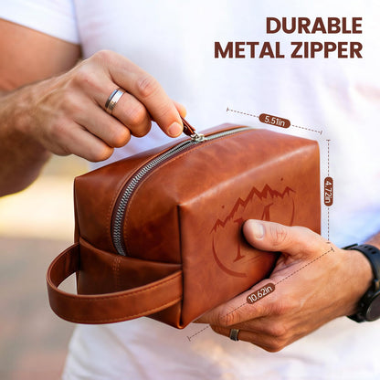 BagUrshion Toiletry Bag for Men - Water-Resistant PU Leather Travel Organizer