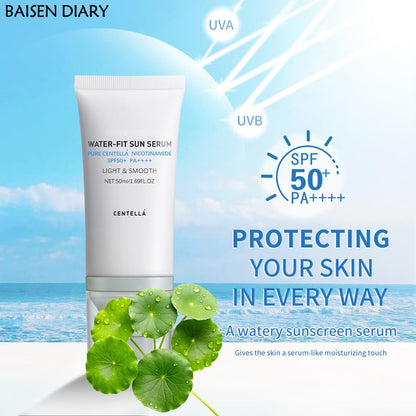 BAISEN DIARY Centella Sunscreen SPF50+ PA++++ & Hyalu Cica Sun Serum – 2-Pack