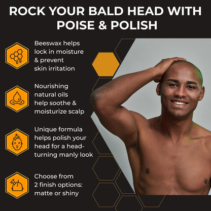 Sweet Comb Chicago Bald Head Polish – Men's Aftershave Polish & Bald Head Moisturizer (Travel Size 2 oz)