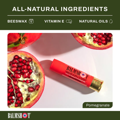 Balmshot Pomegranate Lip Balm – 2 Pack | 100% All-Natural