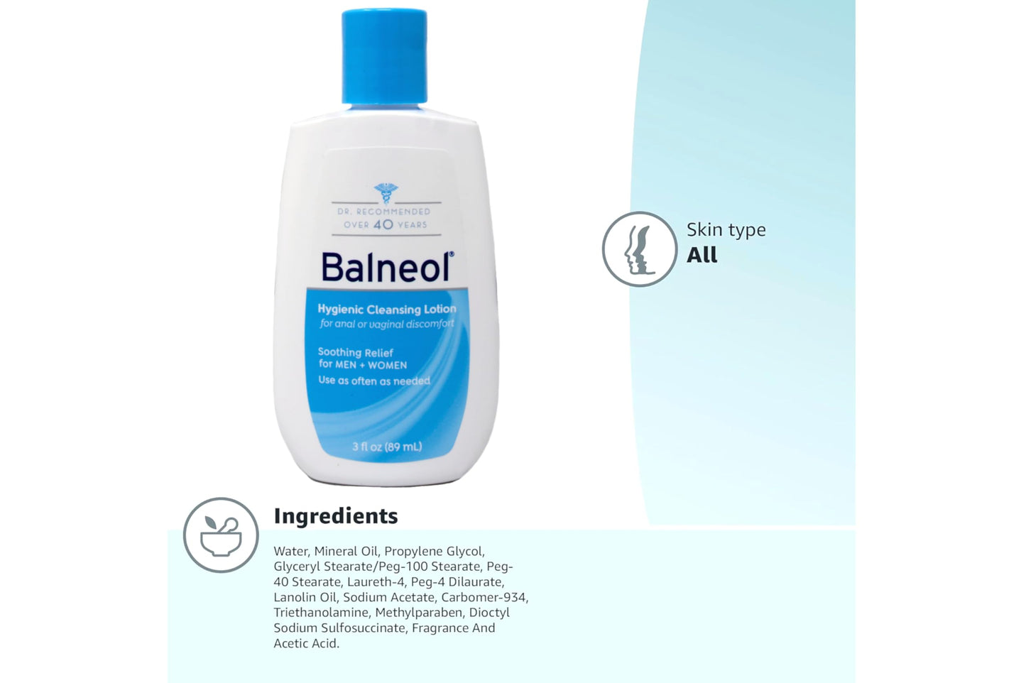 Balneol Hygienic Cleansing Lotion – Gentle Daily Hygiene, 3 fl oz
