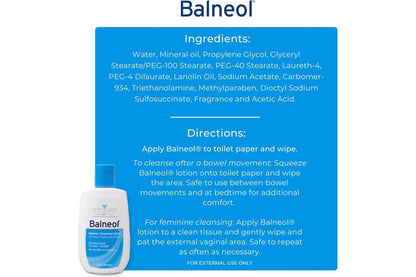 Balneol Hygienic Cleansing Lotion – 3 oz Bundle of 12 | Gentle, No-Rinse Cleanser for Sensitive Skin