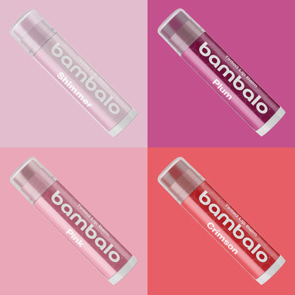 Bambalo Tinted Lip Balm Variety 4-Pack – Hydrating Natural Tint, Made in USA