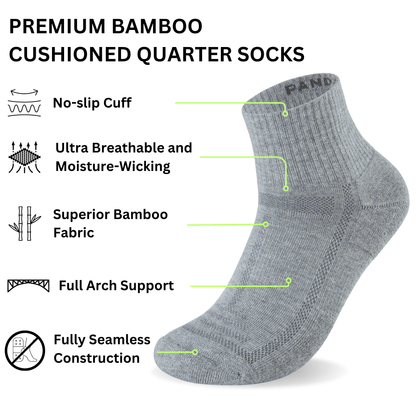 Bamboo Cushioned Quarter Socks