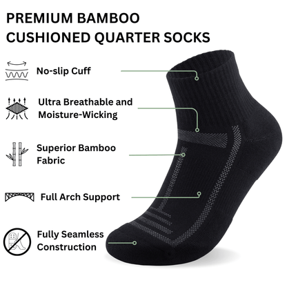 Bamboo Cushioned Quarter Socks