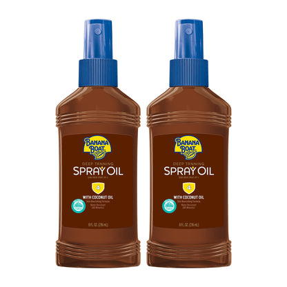 Banana Boat Deep Tanning Spray Oil SPF 4 — Moisturizing Tan with Carrot, Banana & Coconut Oil (8 oz)