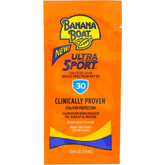 Banana Boat Ultra Sport Sunscreen Packets SPF 30 – 0.4 oz, Water & Sweat Resistant (Pack of 200)