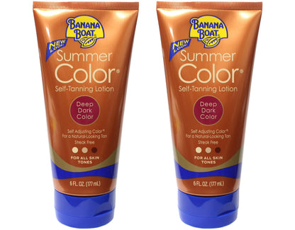 Banana Boat Summer Color Self-Tanning Lotion – Deep Dark (2 x 6 oz)