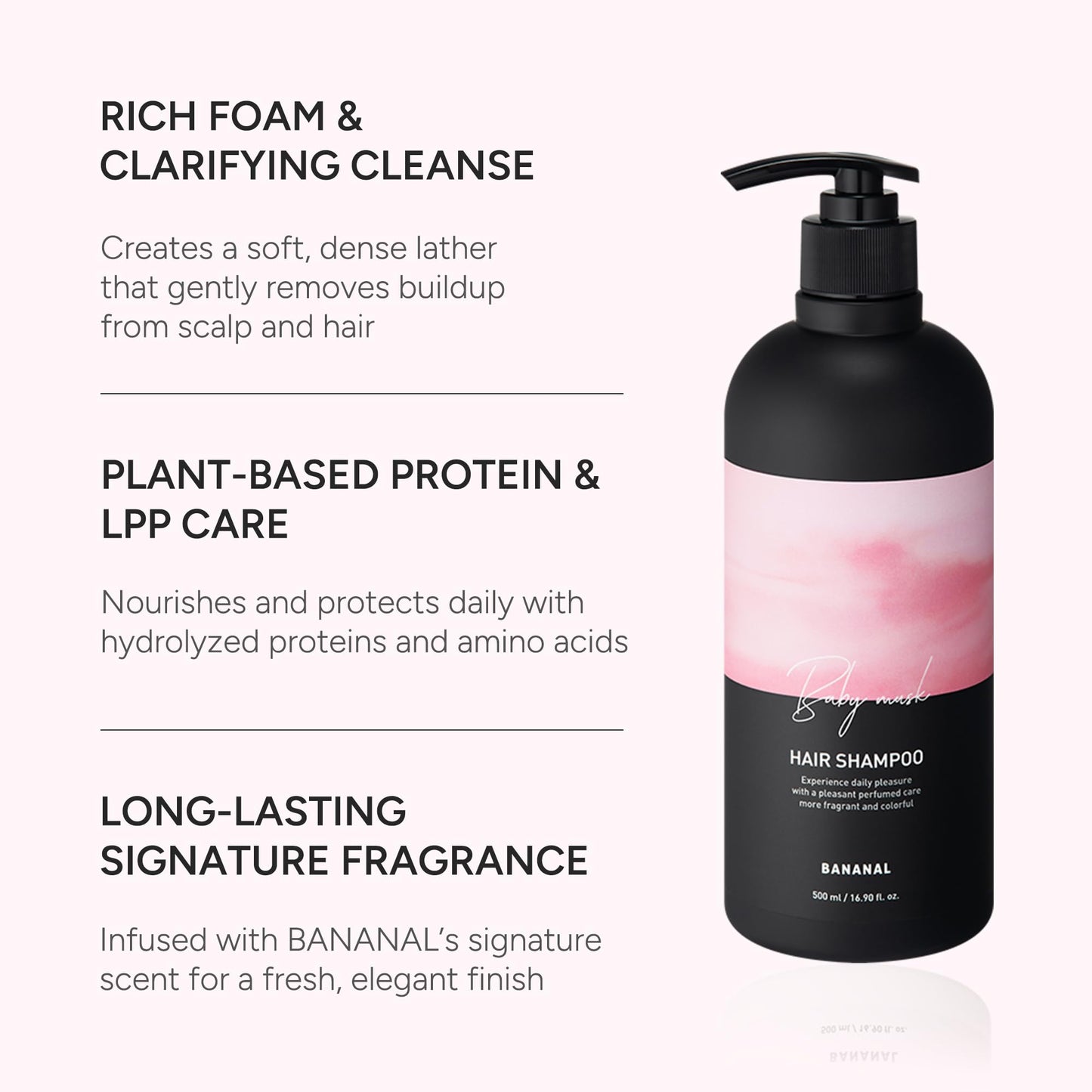 BANANAL Korean Rosemary Shampoo — Sulfate, Silicone & Paraben-Free Scalp Care (500ml / 13.5fl oz)