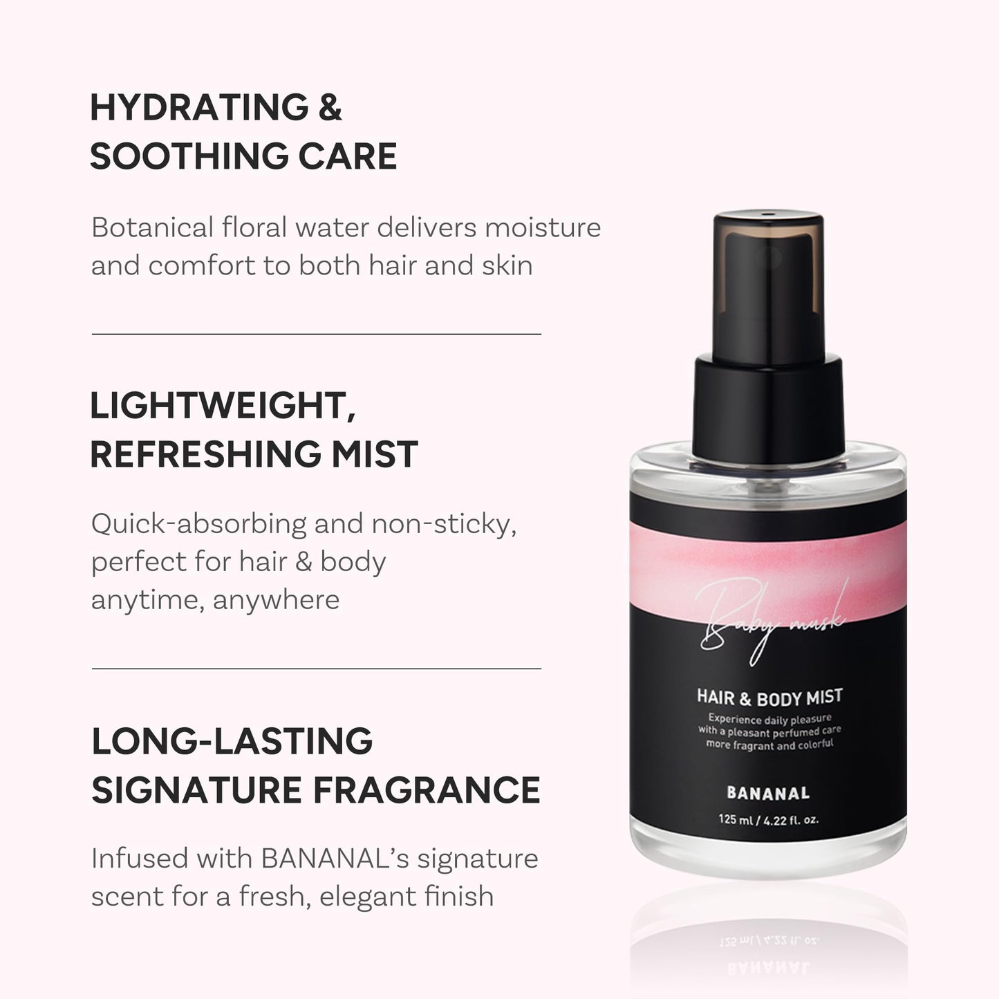BANANAL Perfumed Hair Mist with Castor Oil – Shine & Long-Lasting Baby Musk, 125ml