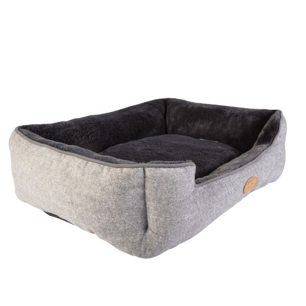 Banbury & Co Herringbone Square Bed Faux Small