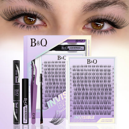 B&Qaugen Flora Lash Clusters Kit – DIY Lash Extensions at Home (120pcs, 8–18mm, Waterproof)