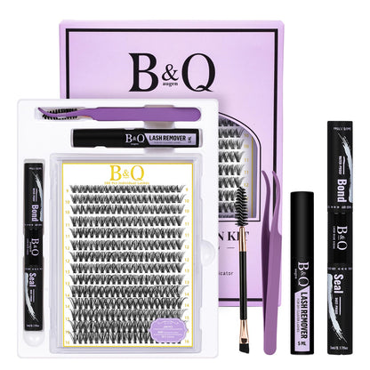 B&Qaugen Lash Clusters Kit 280PCS – DIY Eyelash Extensions with Bond & Seal Waterproof