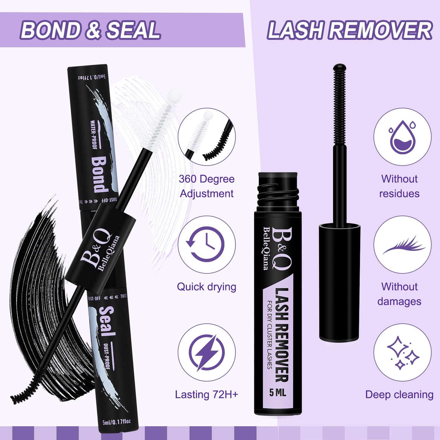B&Qaugen Manga Lash Clusters Kit SalonSpike 05 – 10-18mm Mixed Fluffy 120pcs DIY Lash Extensions