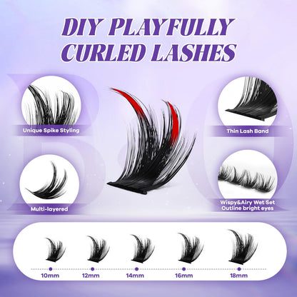 BandQaugen Manga Lash Clusters Kit SalonSpike 04 – 156pcs DIY Lash Extensions