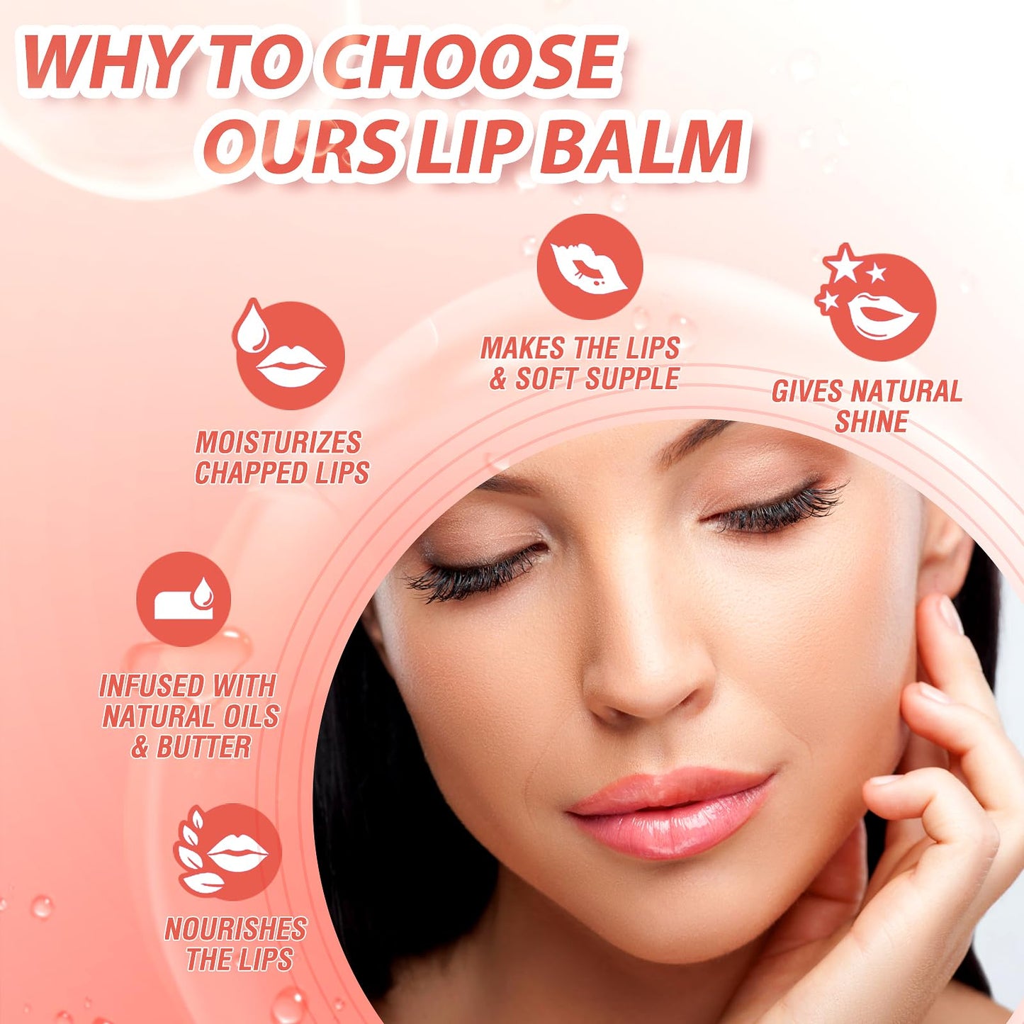 BANGFENG 2Pack Lip Oil – Non-Sticky Hydrating Glossy Lip Gloss (Strawberry + Coconut)