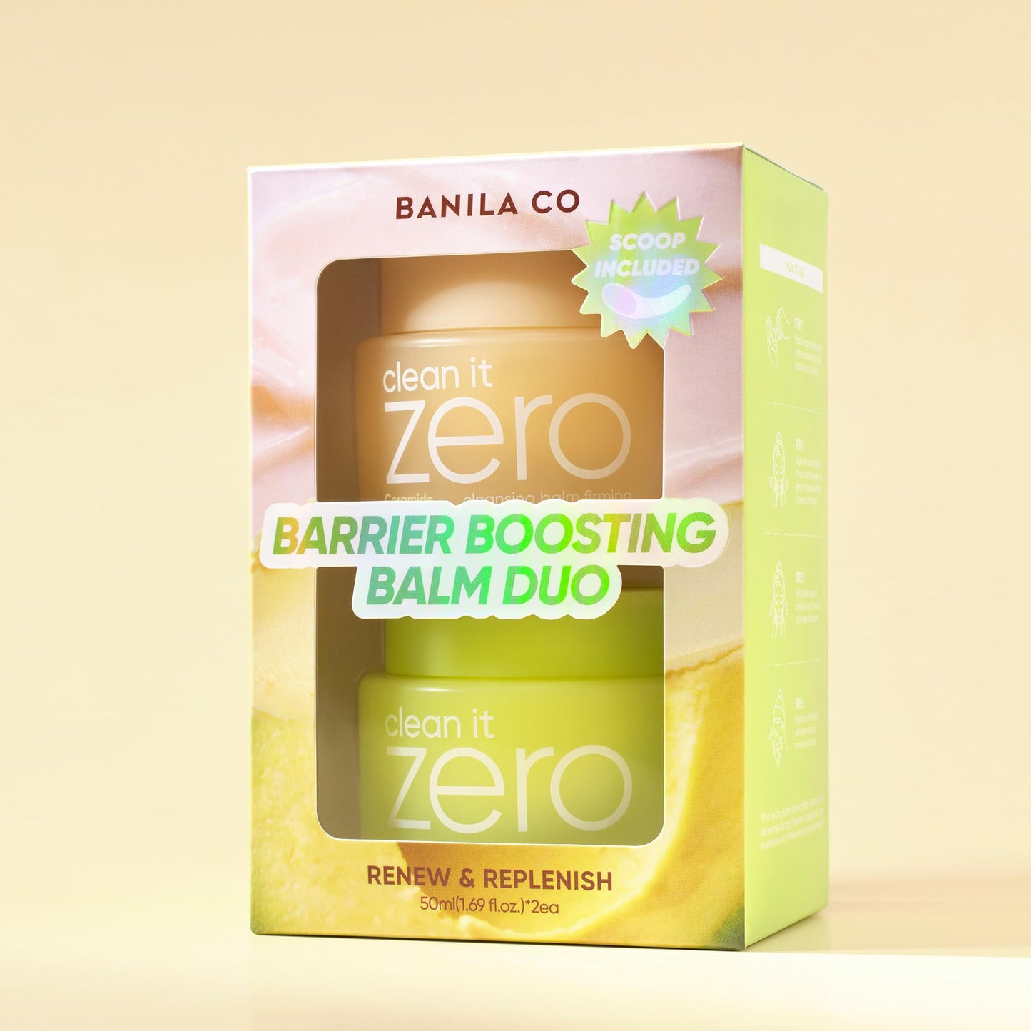 BANILA CO Clean it Zero Barrier Boosting Balm Duo – Enriching Butter & Firming Cleansing Balms for Dry Skin (50ml each)