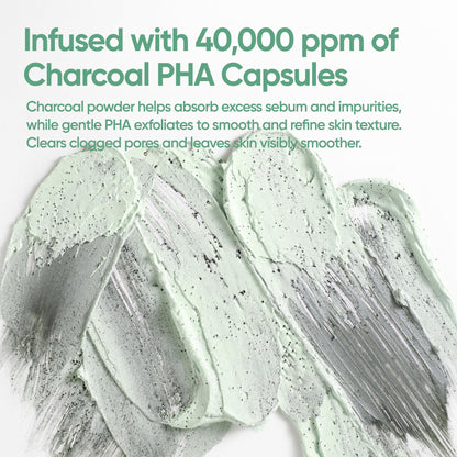 BANILA CO Clean It Zero Charcoal Capsule Pore Polish Mask | Gentle Charcoal Exfoliator with PHA Capsules & Green Clay