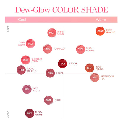 BANILA CO Dew Glow Tint PK01 Pink Guava – Hydrating Lip Tint with Dewy Shine (3.8g)