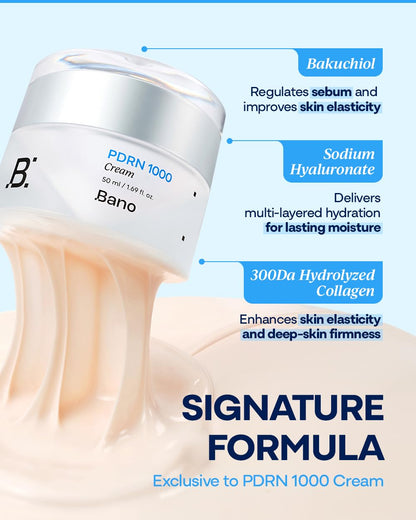 Bano PDRN Skin Care Set – Firming Serum & Cream with Hyaluronic Acid, Peptides & Bakuchiol | Fragrance-Free Korean Skincare