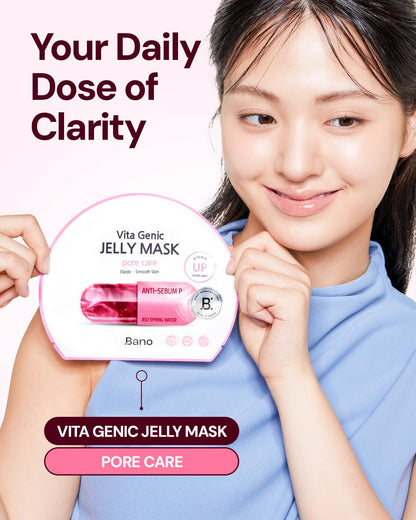 Bano Vita Genic Jelly Face Pore Care Mask – Hydrating Fragrance-Free Sheet Mask for Sensitive Skin