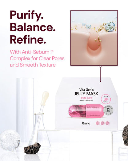 Bano Vita Genic Jelly Face Pore Care Mask – Hydrating Fragrance-Free Sheet Mask for Sensitive Skin