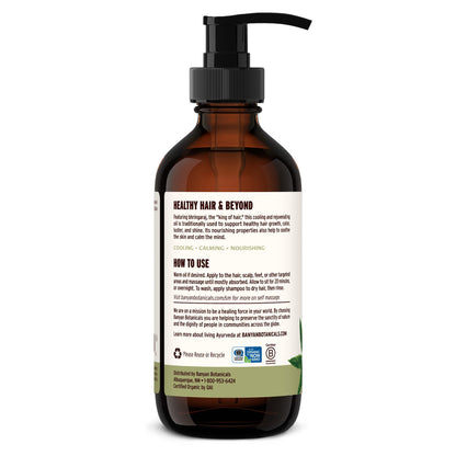 Banyan Botanicals Organic Bhringaraj Oil – Supports Healthy Hair Growth, 8 oz