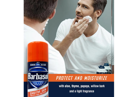 Barbasol Shave Cream 7 Ounce Sensitive Skin Pack of 3 | Gentle Formula & Rich Lather