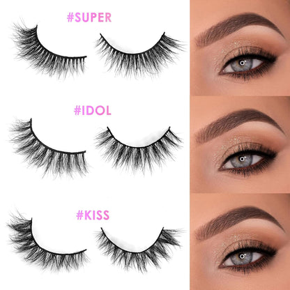 Barbiely 14MM Mink Lashes – 3 Pairs, Natural Cat-Eyes, Cruelty-Free & Reusable