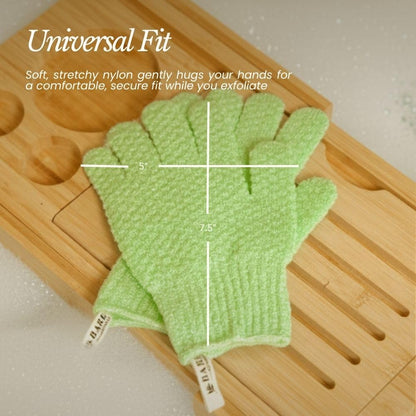 Bare Botanics 4-Pack White Exfoliating Gloves for Shower | Deep Nylon Fiber Body Scrubbers