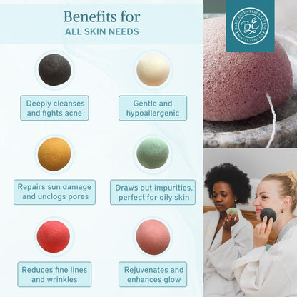 Bare Essentials Living Konjac Sponges Set – 10 Pack with Activated Bamboo Charcoal