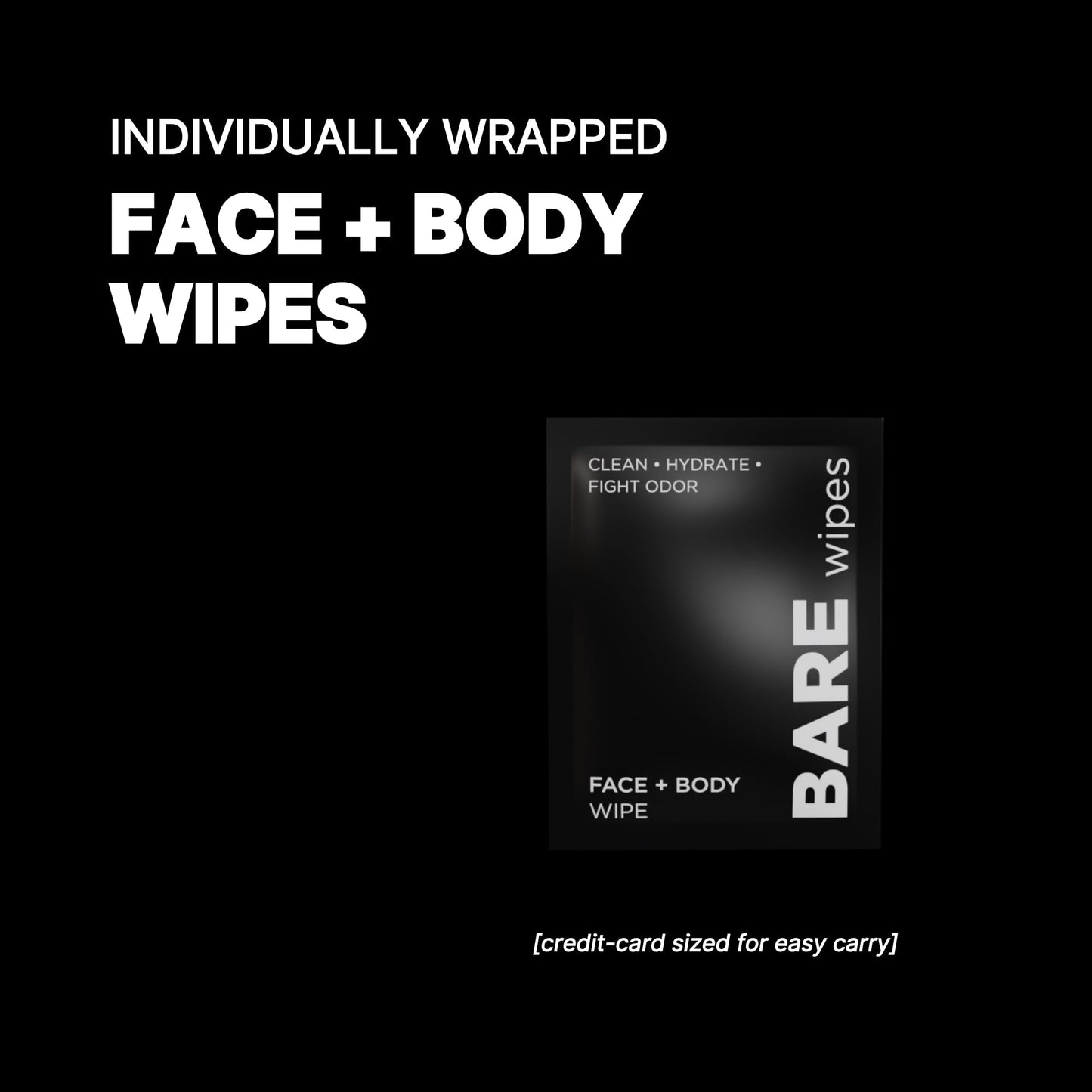 BARE Wipes 1 Pack (20 Wipes) – Portable Face & Body Wipes with Tea Tree, Chamomile & Aloe