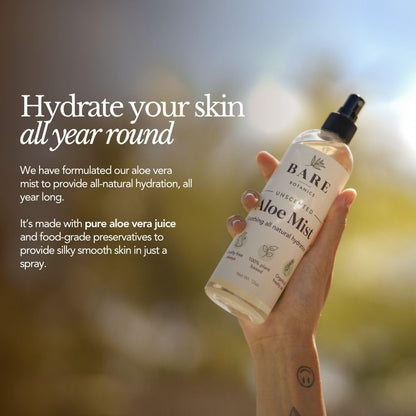 BARE BOTANICS 12 oz Unscented Cooling Aloe Spray – Handpoured in Madison, WI