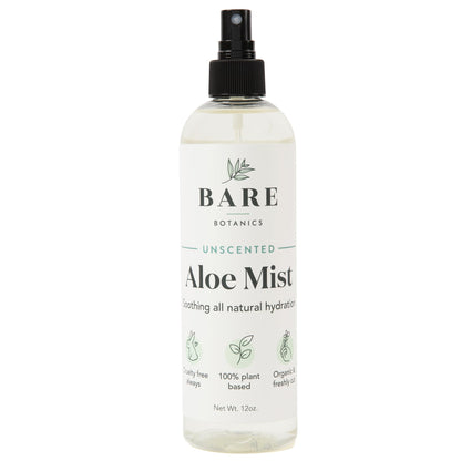 BARE BOTANICS 12 oz Unscented Cooling Aloe Spray – Handpoured in Madison, WI