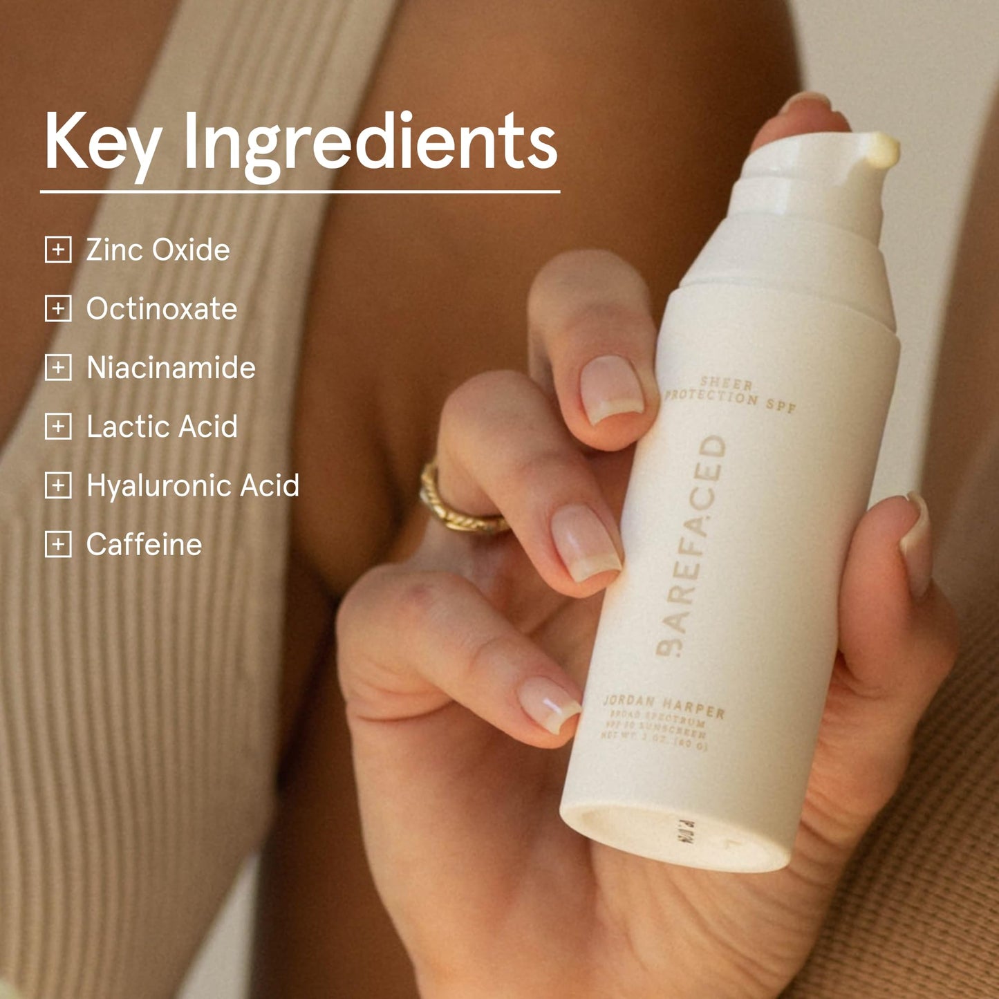 Barefaced Sheer Protection SPF 50+ – Oil-Free Sunscreen for Women with Zinc Oxide, Niacinamide & Hyaluronic Acid (Universal Tint, 60ml)