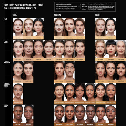 BareMinerals BarePro 24HR Wear Matte Foundation SPF 20 – Full Coverage, Oil-Free, Vegan