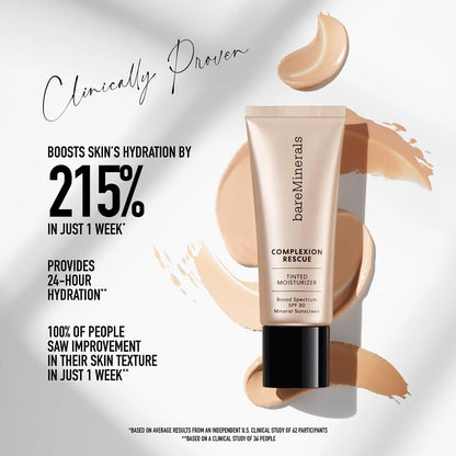 bareMinerals Complexion Rescue Tinted Moisturizer SPF 30 — Travel Size Bamboo 5.5 | Hydration, Glow & Light Coverage