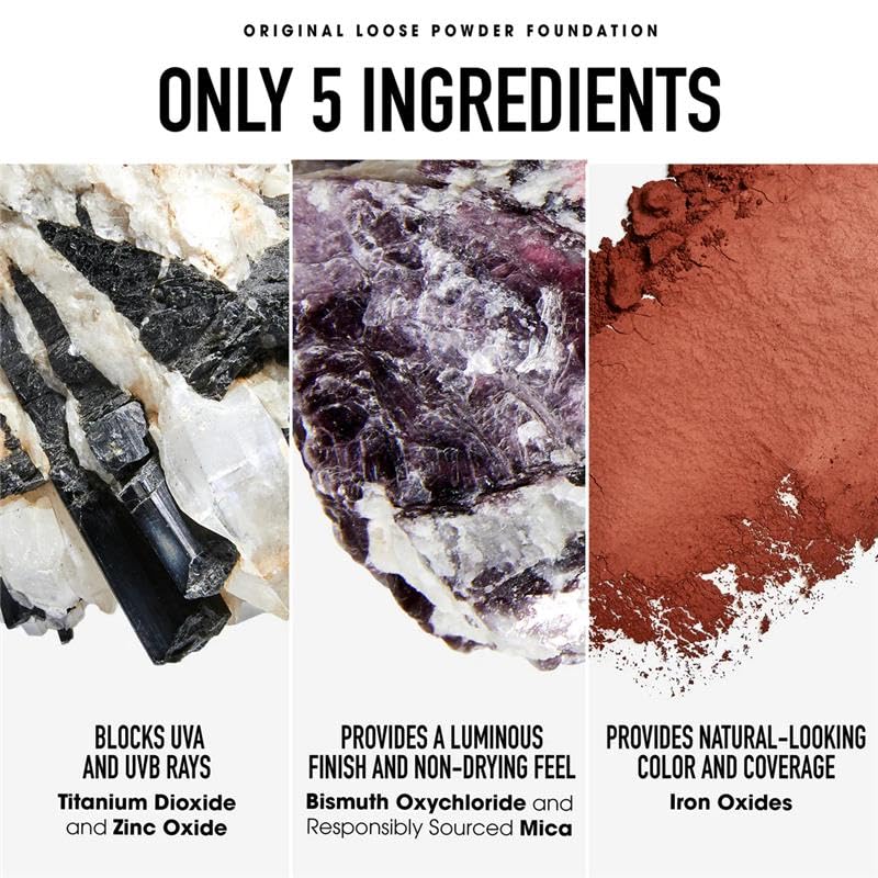 bareMinerals Deluxe Original Loose Mineral Foundation SPF 15 – Holiday Limited Edition (Medium Tan) – Vegan, Cruelty-Free