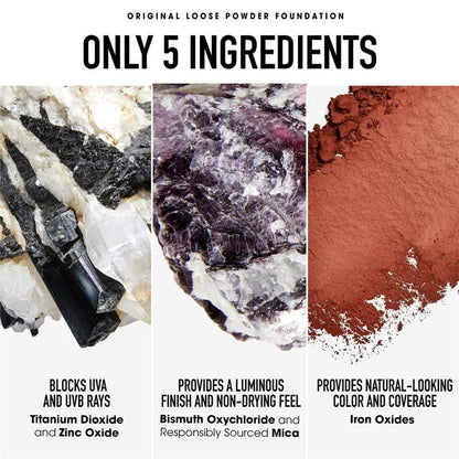 bareMinerals Deluxe Original Loose Mineral Foundation SPF 15 – Holiday Limited Edition (Medium Tan) – Vegan, Cruelty-Free
