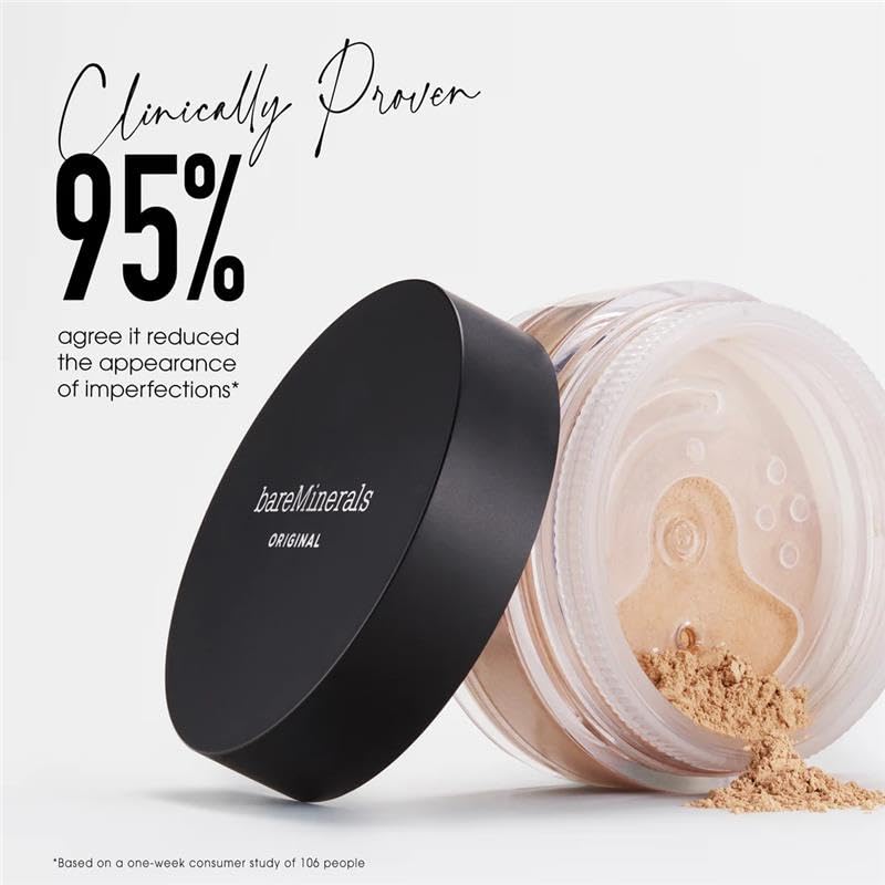 bareMinerals Deluxe Original Loose Mineral Foundation SPF 15 – Holiday Limited Edition (Medium Tan) – Vegan, Cruelty-Free