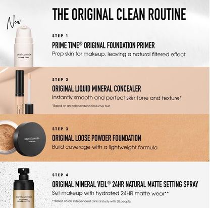 bareMinerals Deluxe Original Loose Mineral Foundation SPF 15 – Holiday Limited Edition (Medium Tan) – Vegan, Cruelty-Free