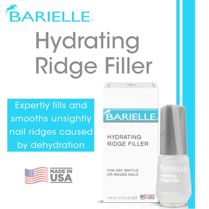 Barielle Hydrating Ridge Filler Base Coat 0.5 oz (2-Pack) | Smooth Ridged Nails & Prep for Polish | Difeel