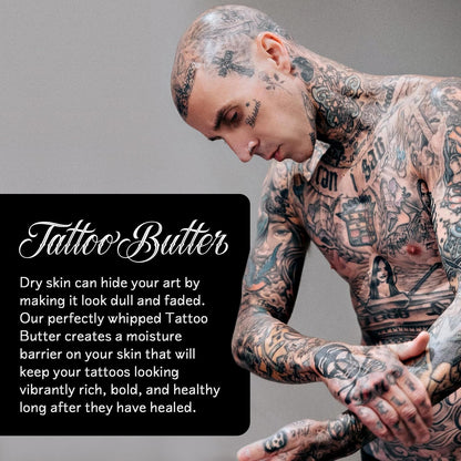 Barker Wellness Tattoo Butter – Natural Aftercare Balm for New & Old Ink | Shea Butter, Turmeric & Lavender