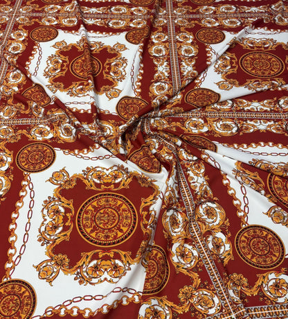 Vintage Baroque Pattern Fabric By Metre