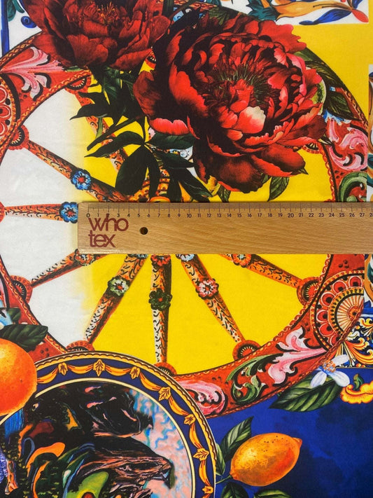 Baroque Floral Print Fabric By Metre